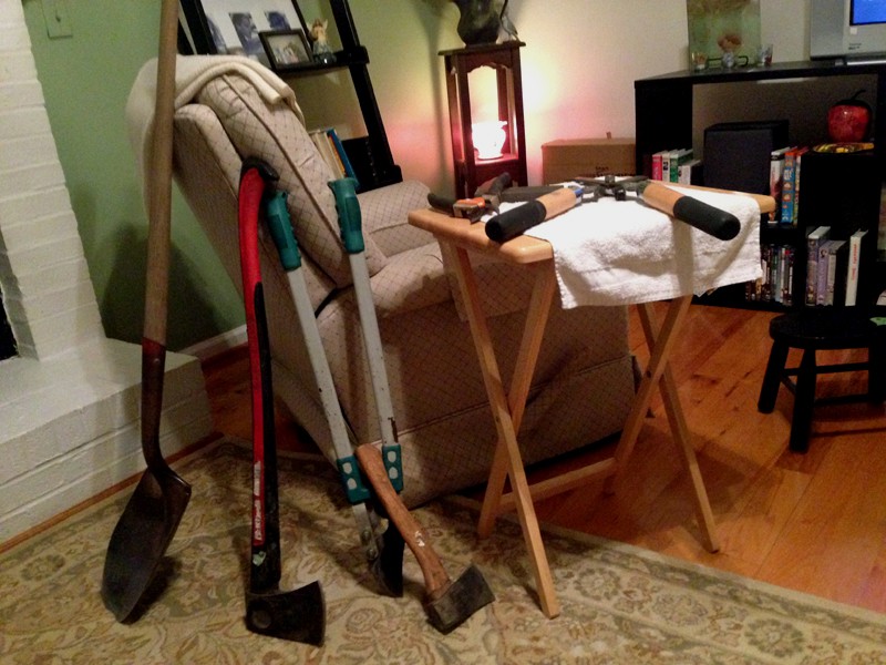 Tool Sharpening Night When it's 90 Degrees at 10 p.m.